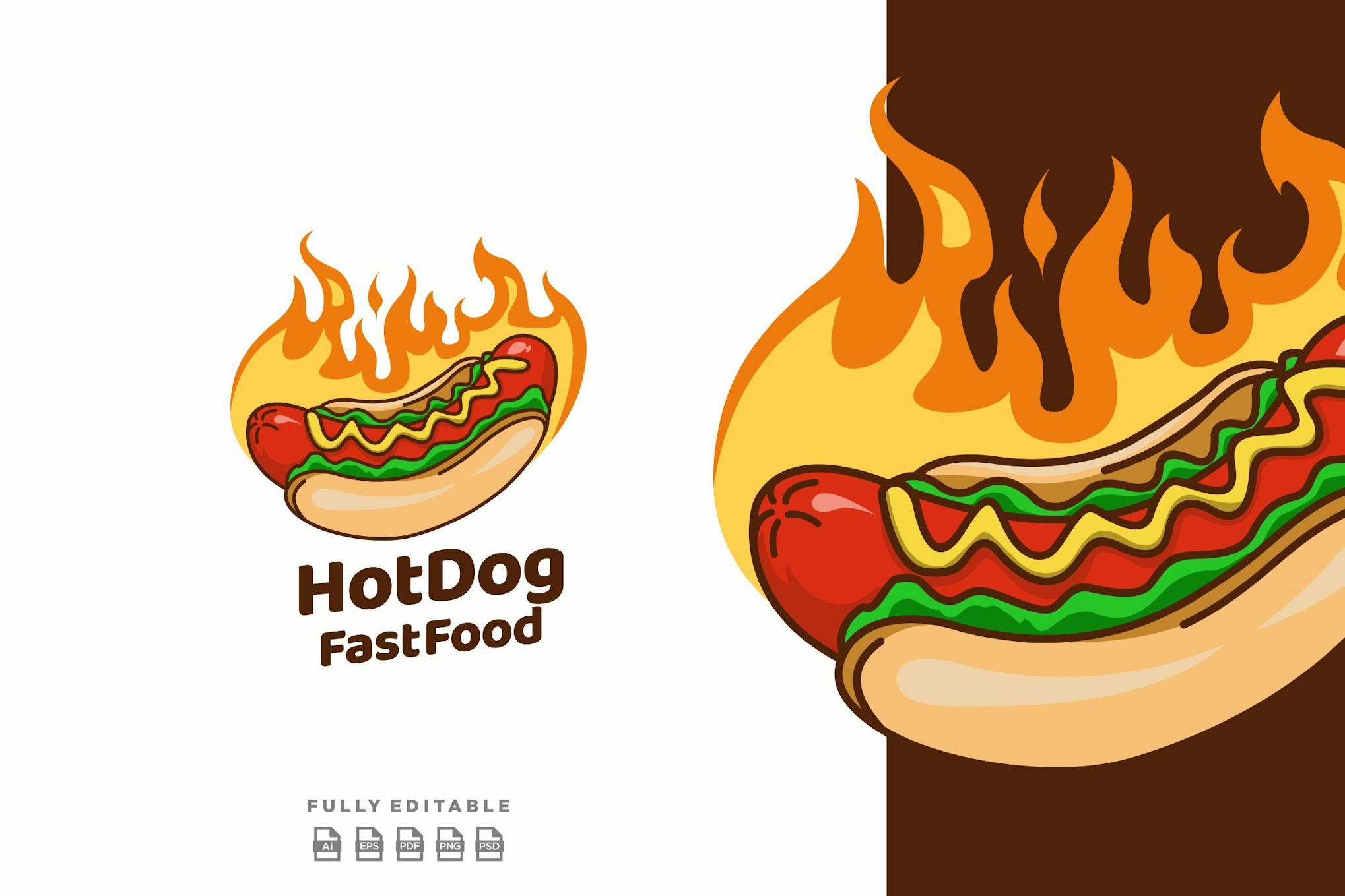 Hot Dog Food Truck Logo Template