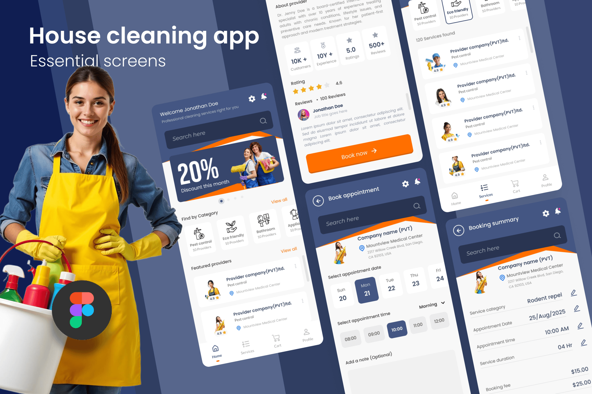 House Cleaning App Template UI Kit