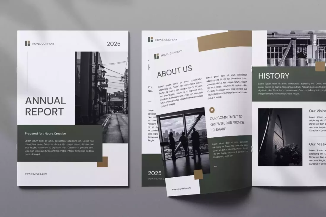 Hovel Simple Annual Report Template | Design Shack