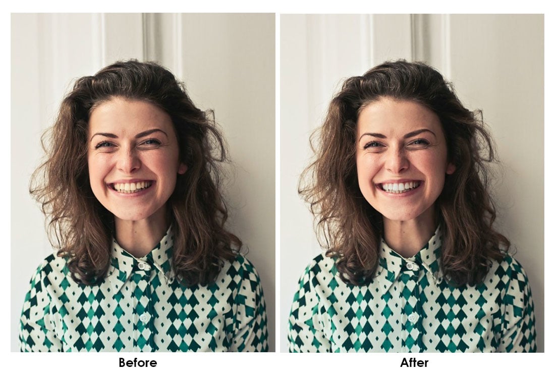 how to whiten teeth photoshop - before after