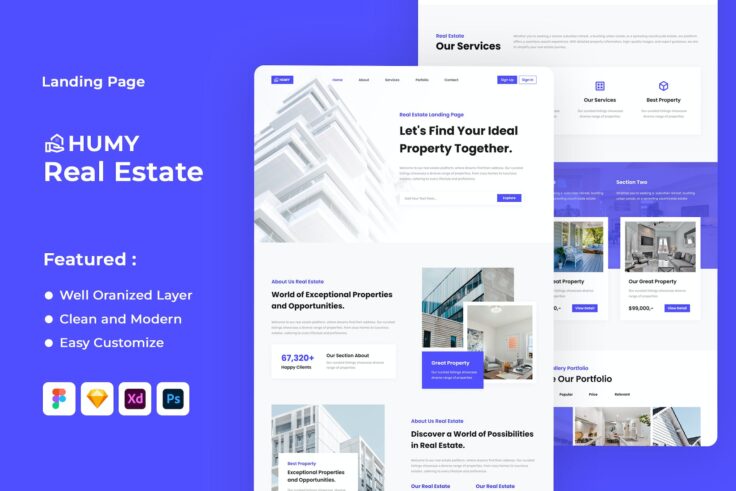 View Information about HUMY Real Estate Website Figma Template