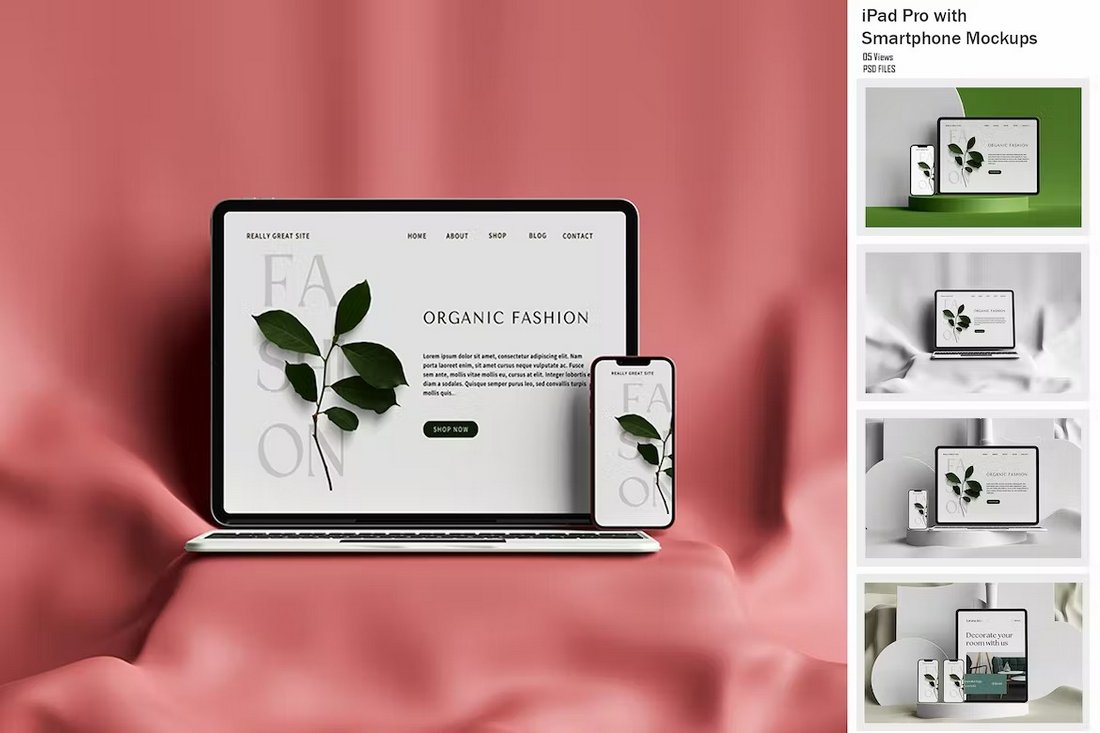 iPad Pro with Smartphone Mockups