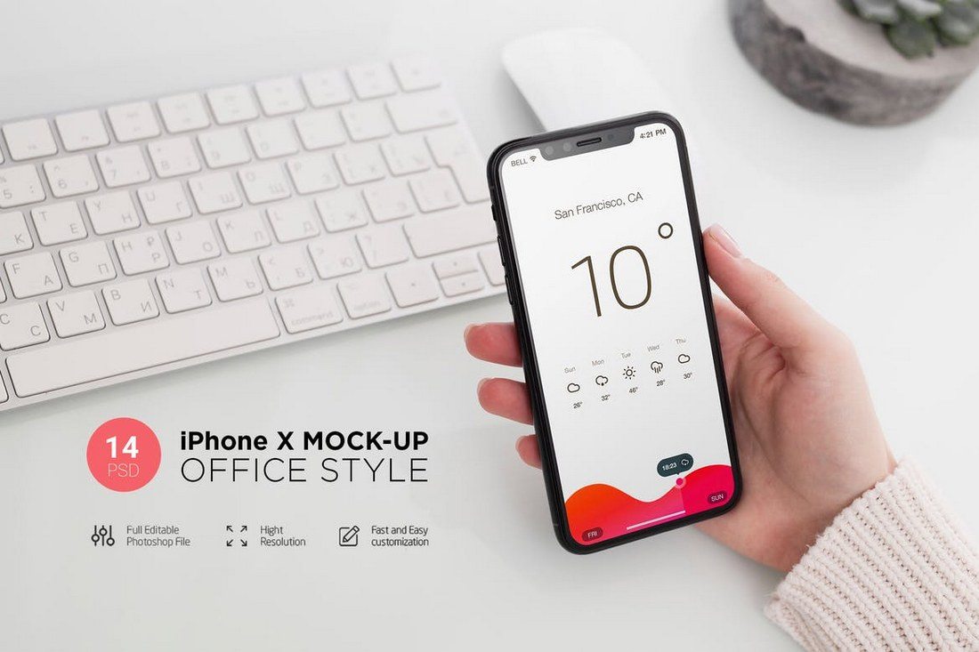 iPhone-X-Mock-Up-Office-Style 100+ iPhone PSD & Vector Mockups design tips 