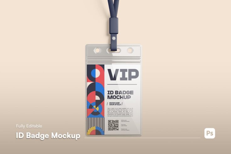 View Information about ID Badge Mockup Template