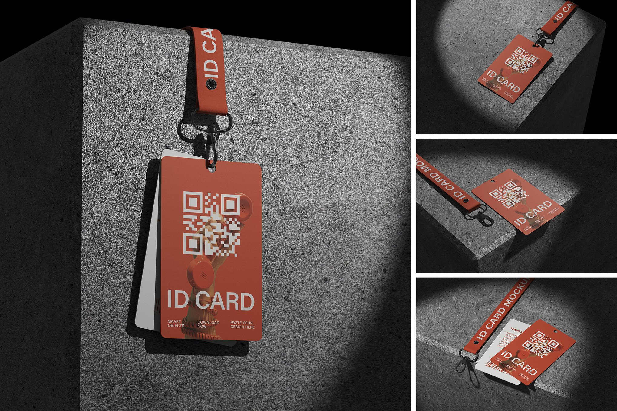ID Card on Concrete Mockup