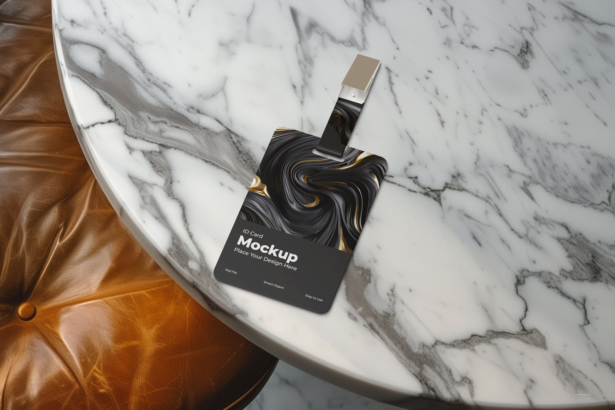 ID Card on Table Mockup