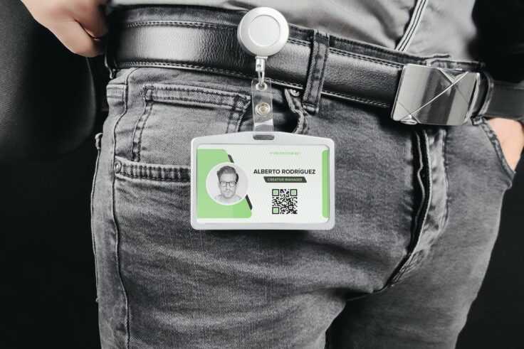 View Information about Identity Badge Holder Mockup