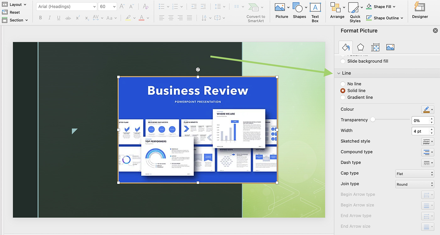 how to put border in powerpoint presentation