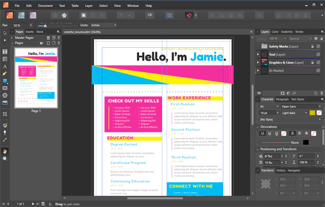 affinity publisher templates free