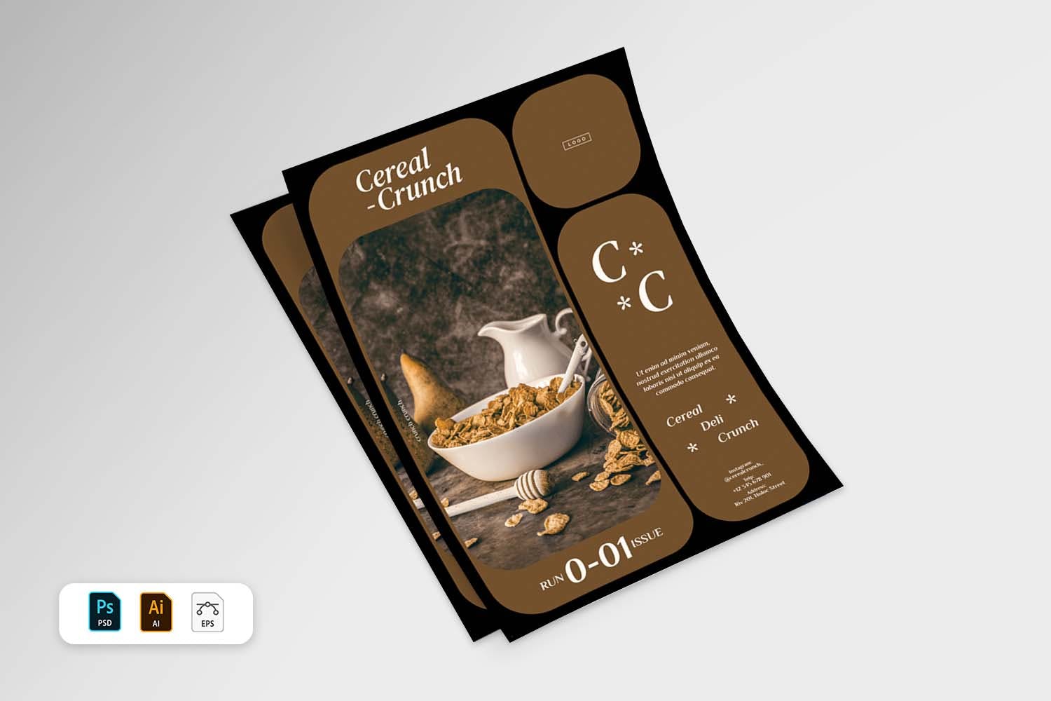 cereal box template indesign