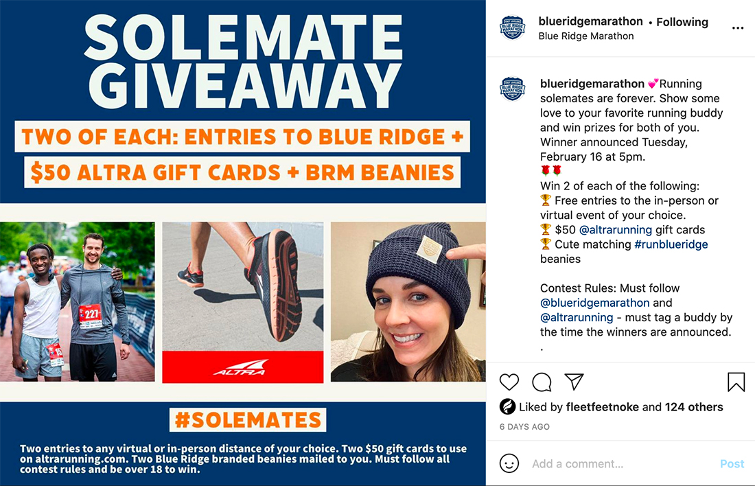 Instagram giveaway