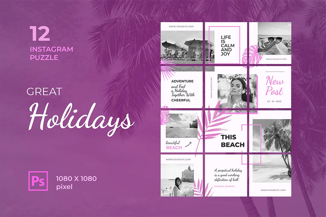 instagram grid template psd download