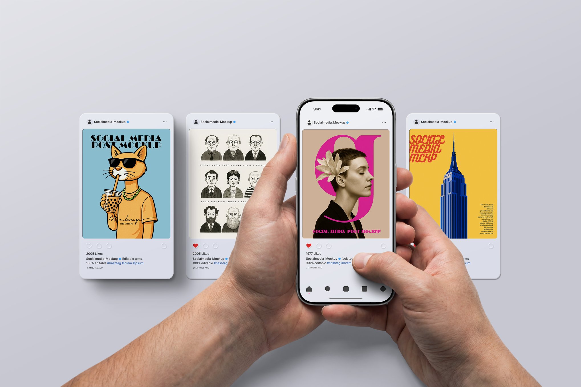 Instagram Post Mockup Set With iPhone 17