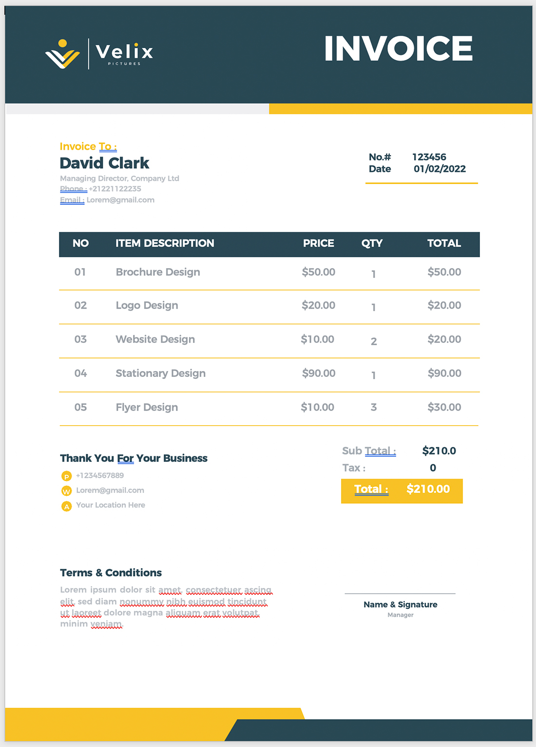 how to create an invoice in word document