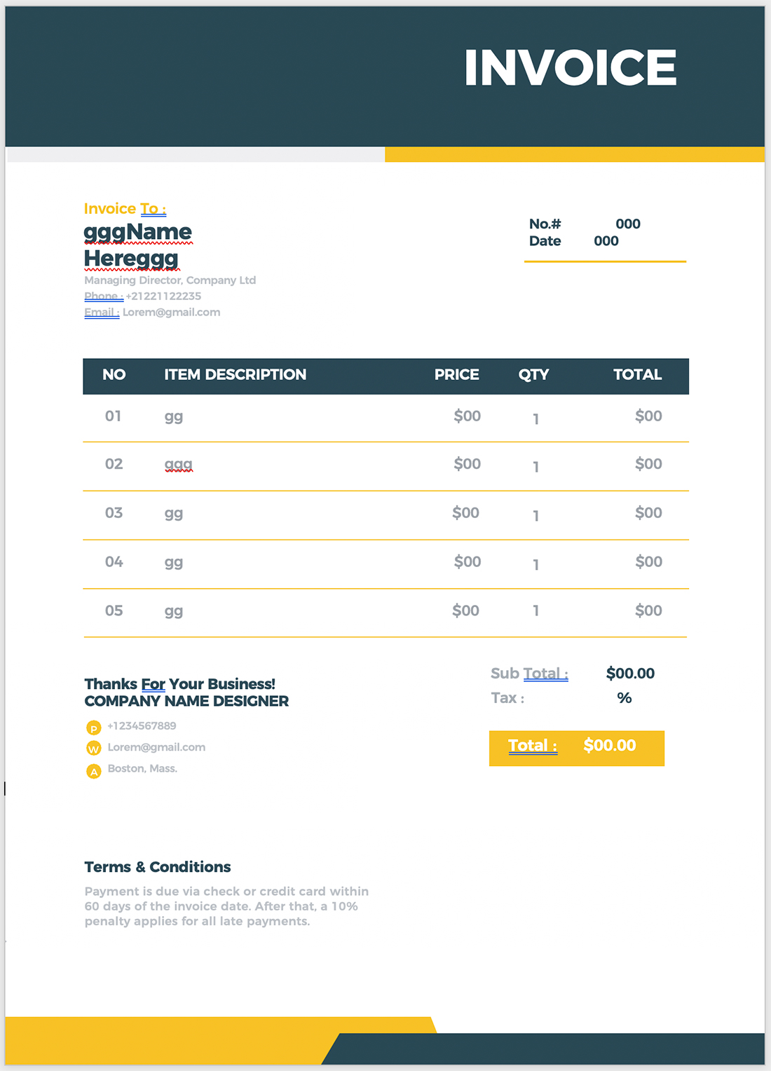 make an invoice in word