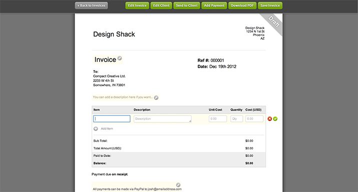 make quick invoice nextapp