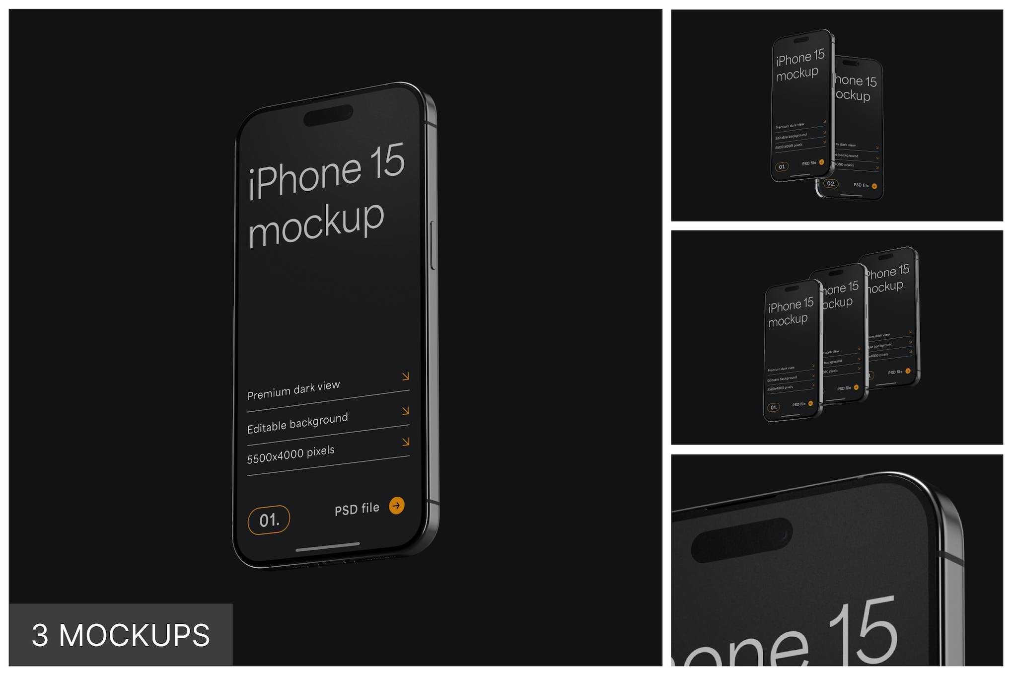 iPhone 15 Pro Mockup Set