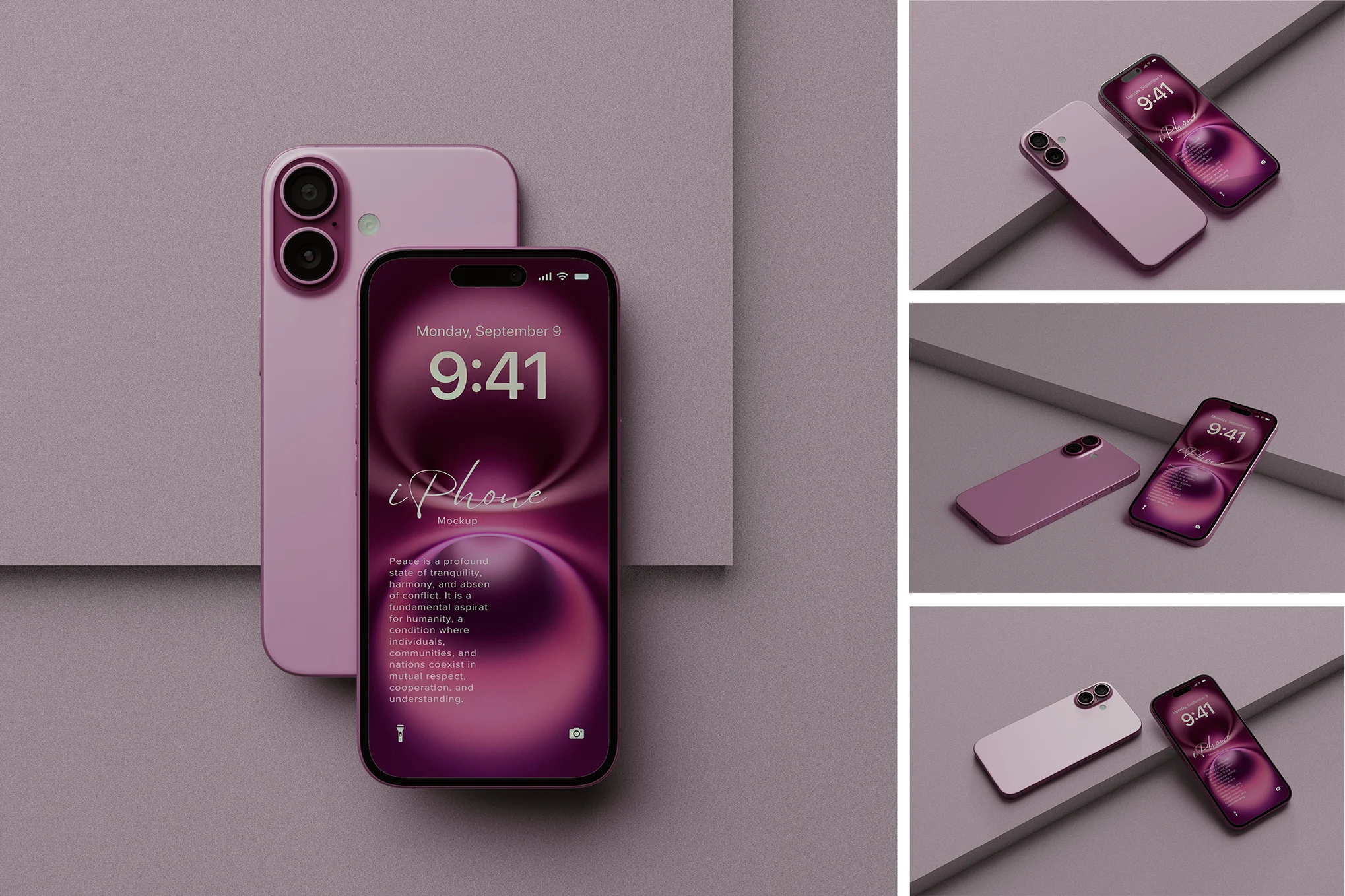 iPhone 16 Pink Mockup