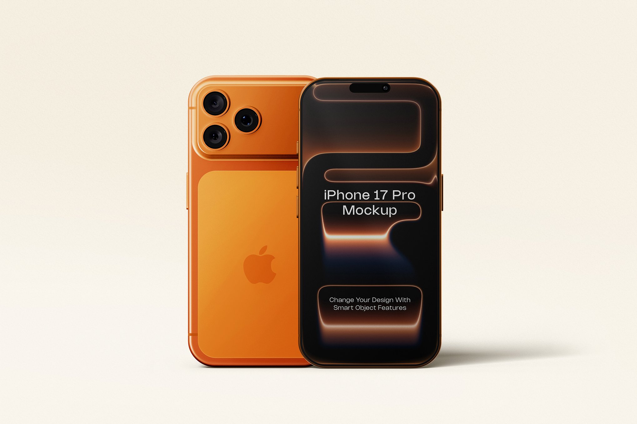 iPhone 17 Pro Cosmic Orange Mockup