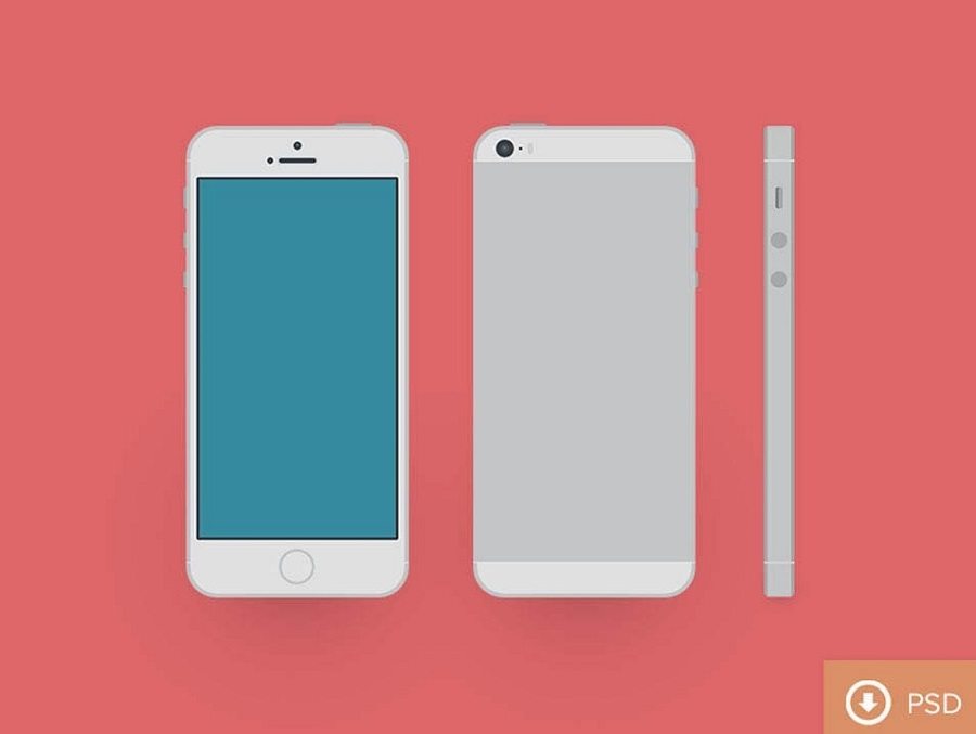 any simpler. A free, iPhone 5S mockup that utilises flat design design ...