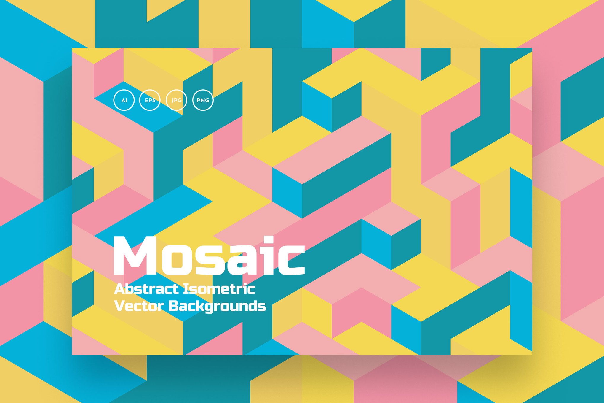 Isometric Mosaic Vector Backgrounds