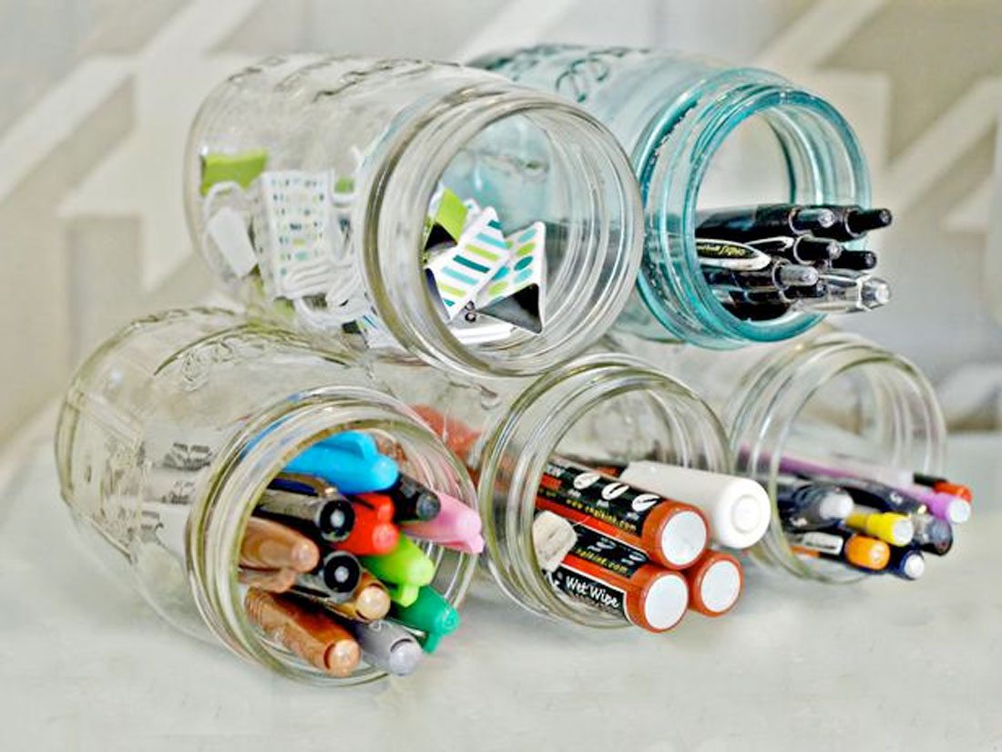 jars 20 DIY Projects to Improve Your Freelance Office design tips 