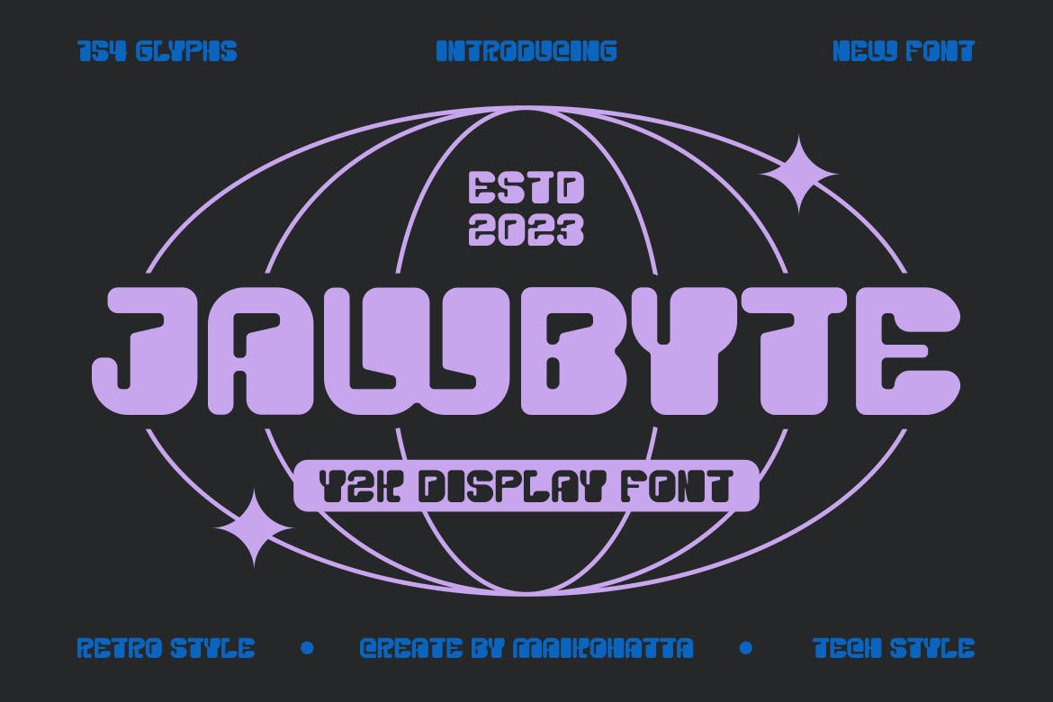 Jawbyte - Y2K Display Font