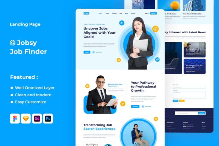 View Information about Jobsy Job Finder Website Figma Template