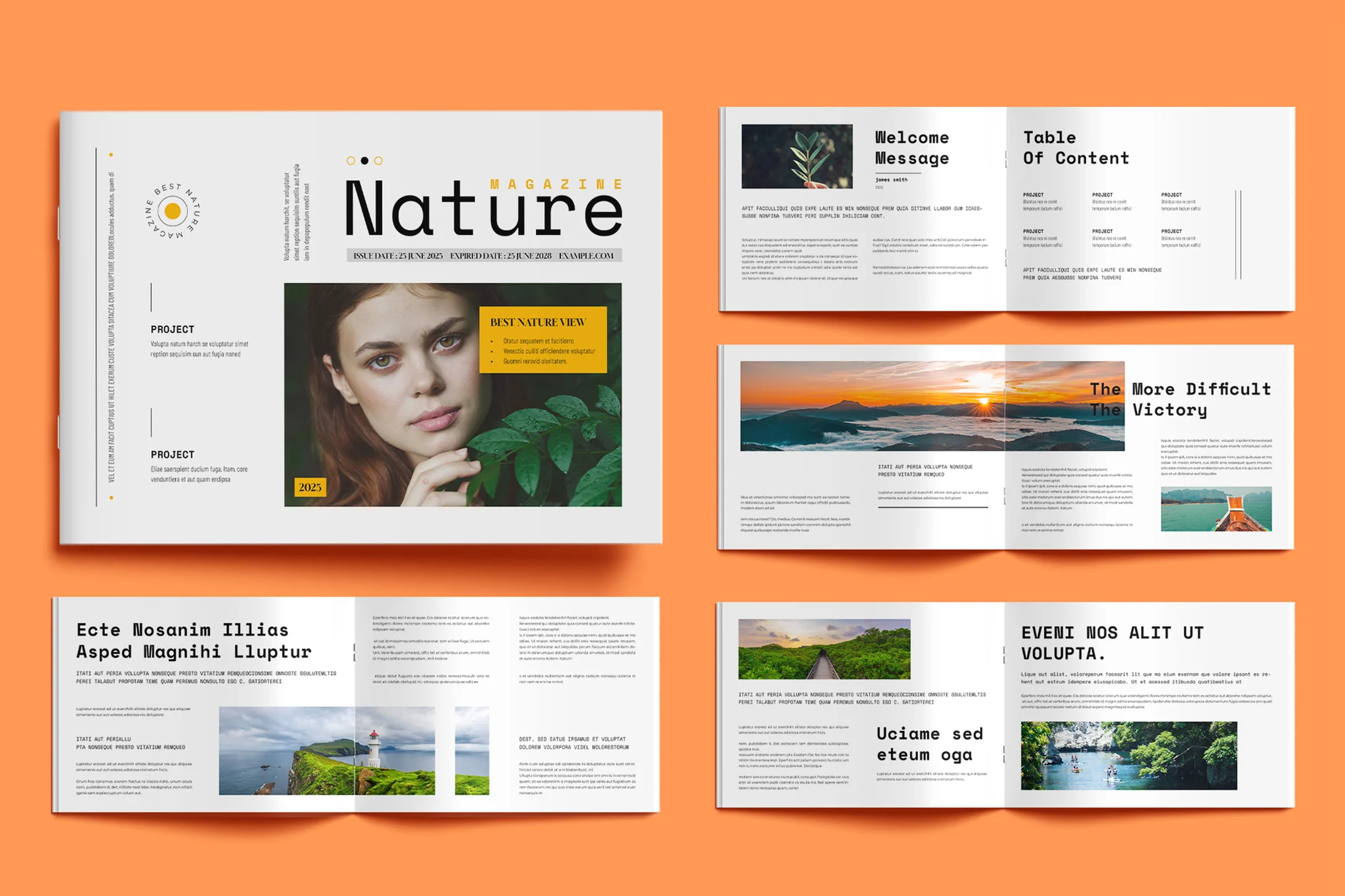 Landscape Magazine Layout InDesign Template