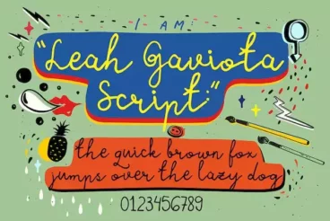Second alternate image for Leah Gaviota Casual Decorative Font