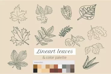 First alternate image for Leaves Stamps for Procreate