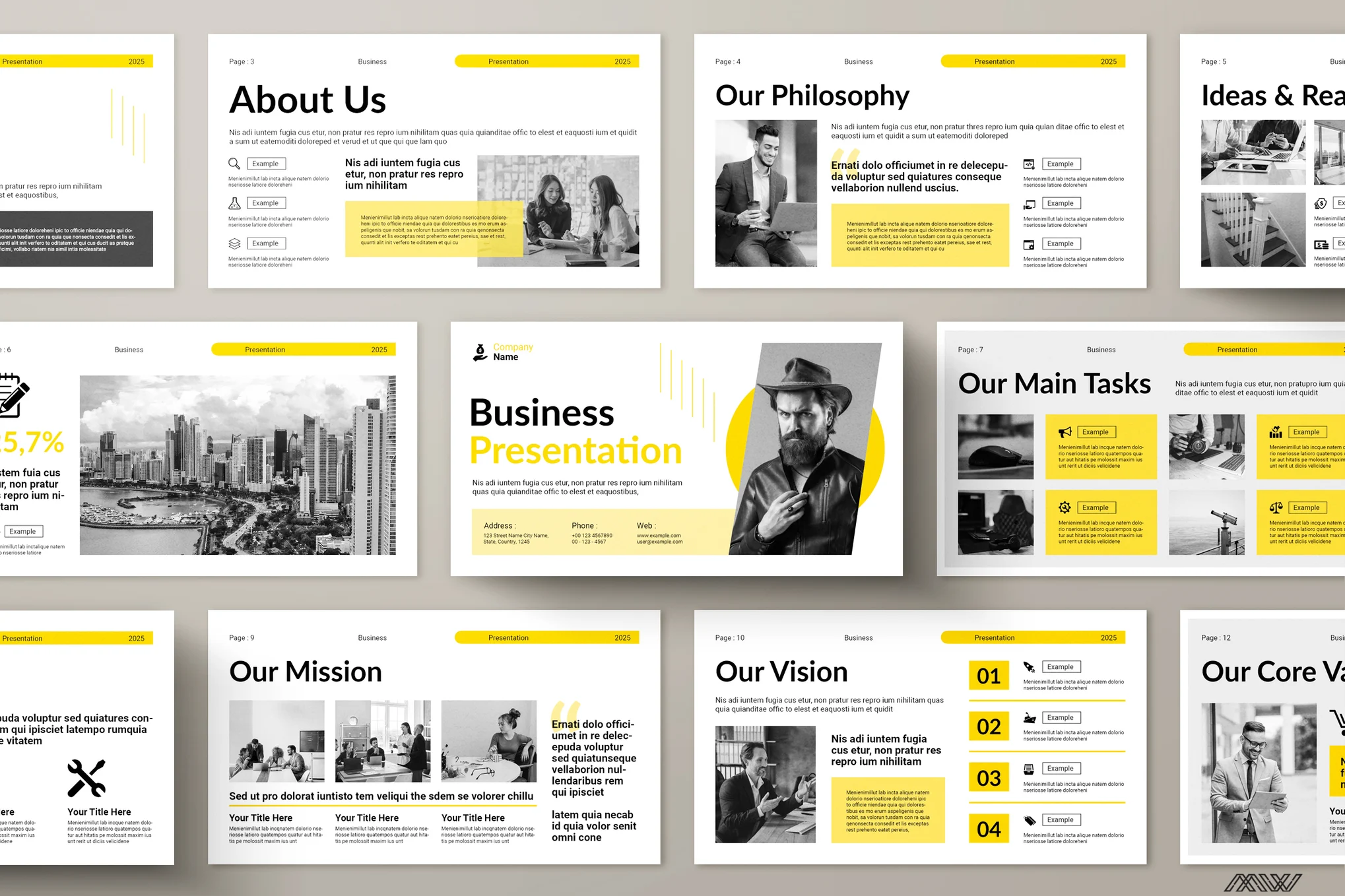 Light Beige Business PowerPoint Template