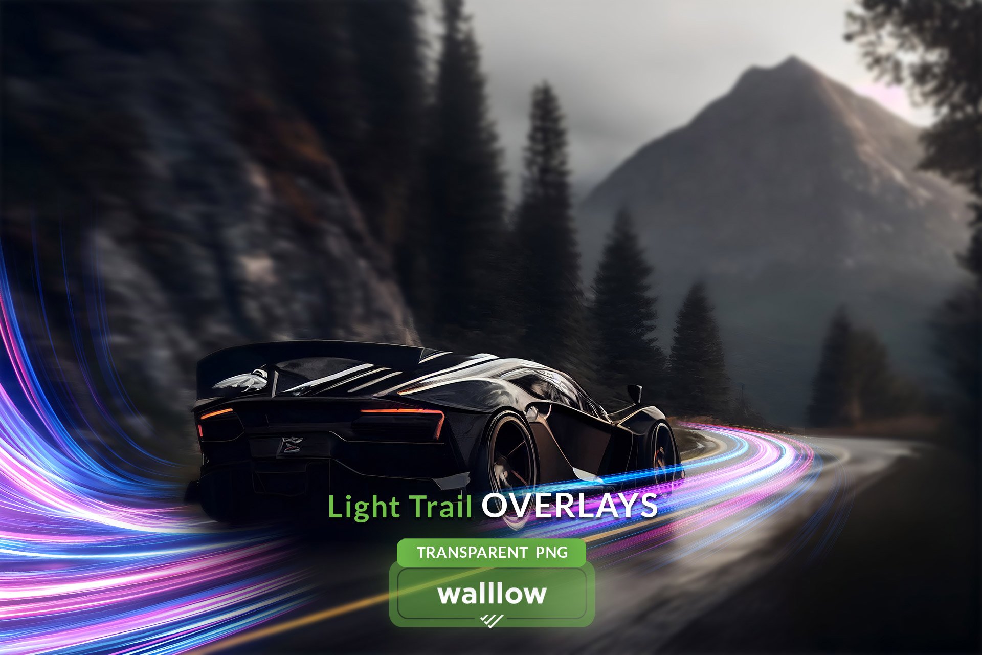 Light Trails Transparent Photo Overlays