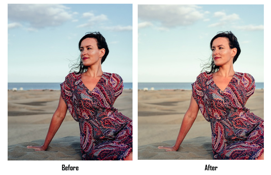 lightroom portrait editing - before after