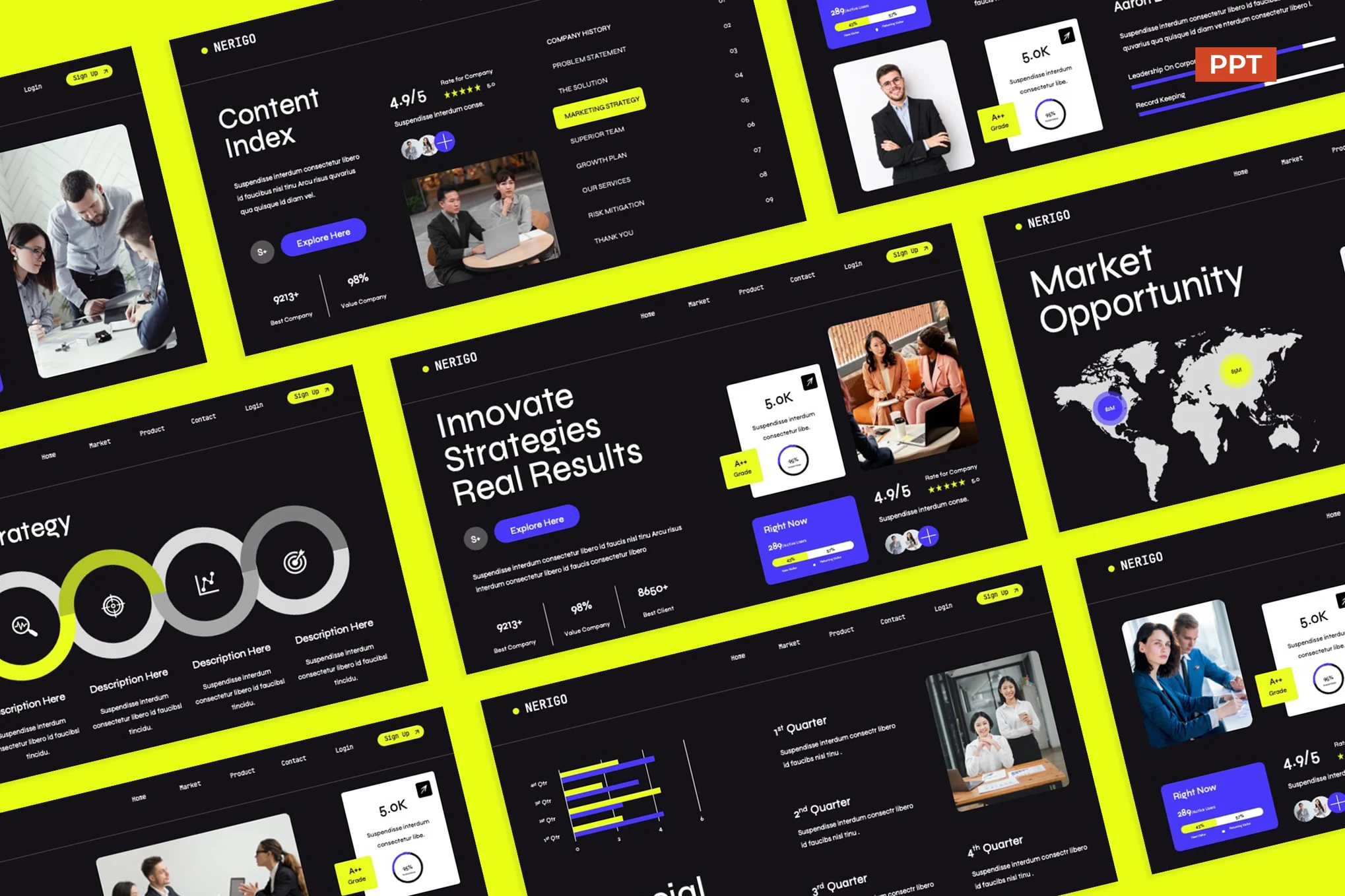 Lime Modern Business Agency PowerPoint Template