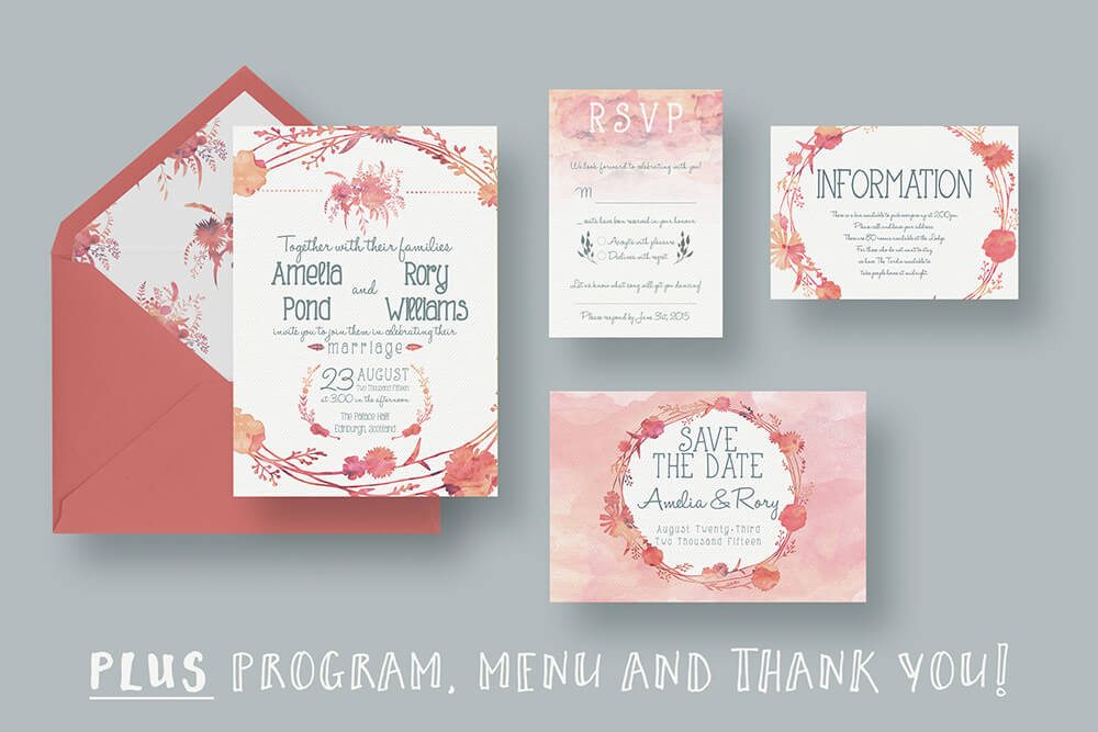 50 Wonderful Wedding Invitation & Card Design Samples | Design Shack