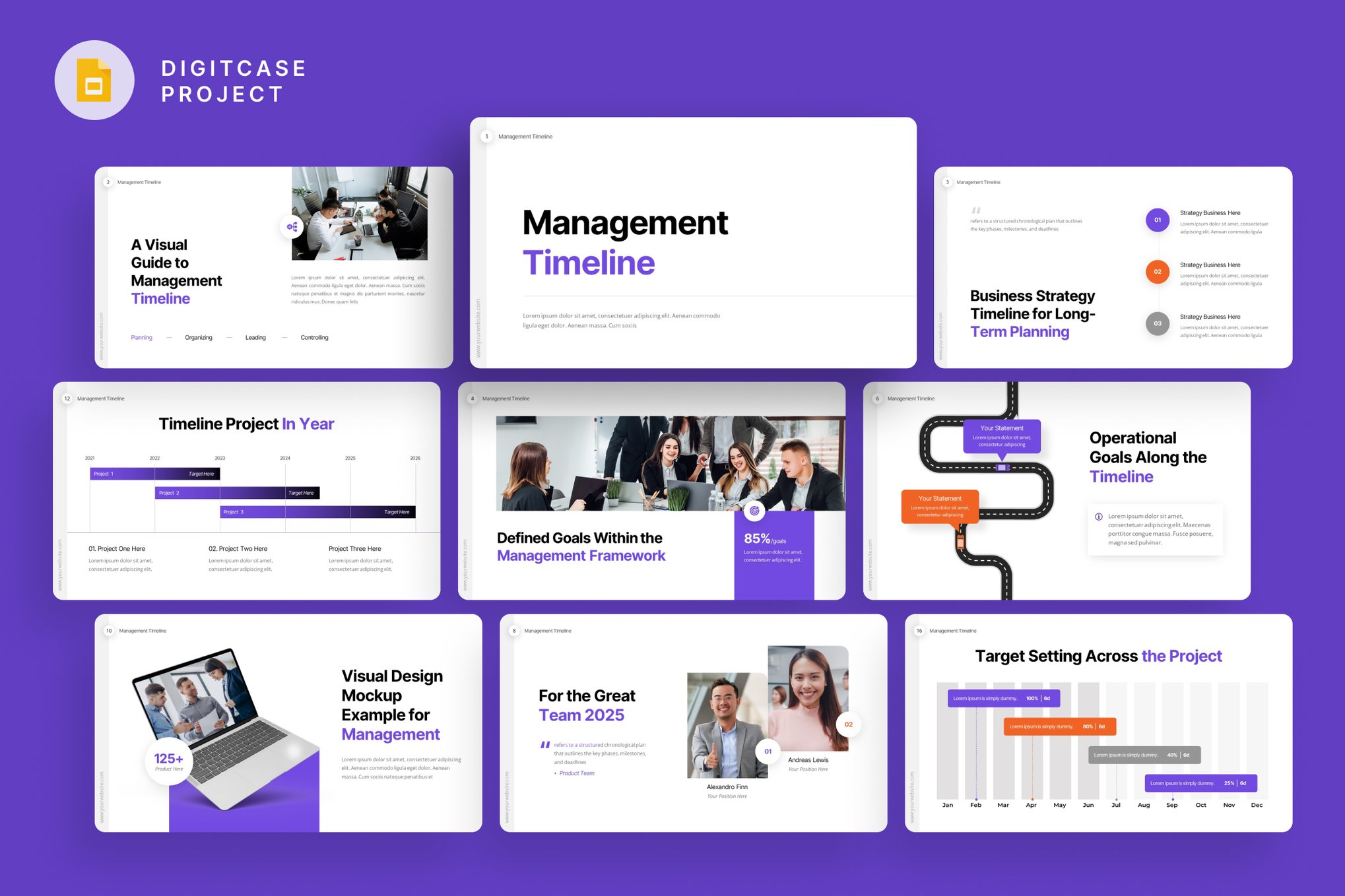 Management Timeline Google Slides Template