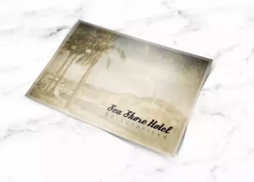 First alternate image for Marble Postcard Mockup Template