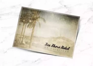 Second alternate image for Marble Postcard Mockup Template