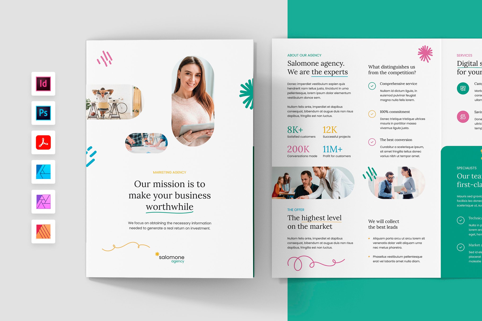 Marketing Agency Brochure Bi-Fold Template
