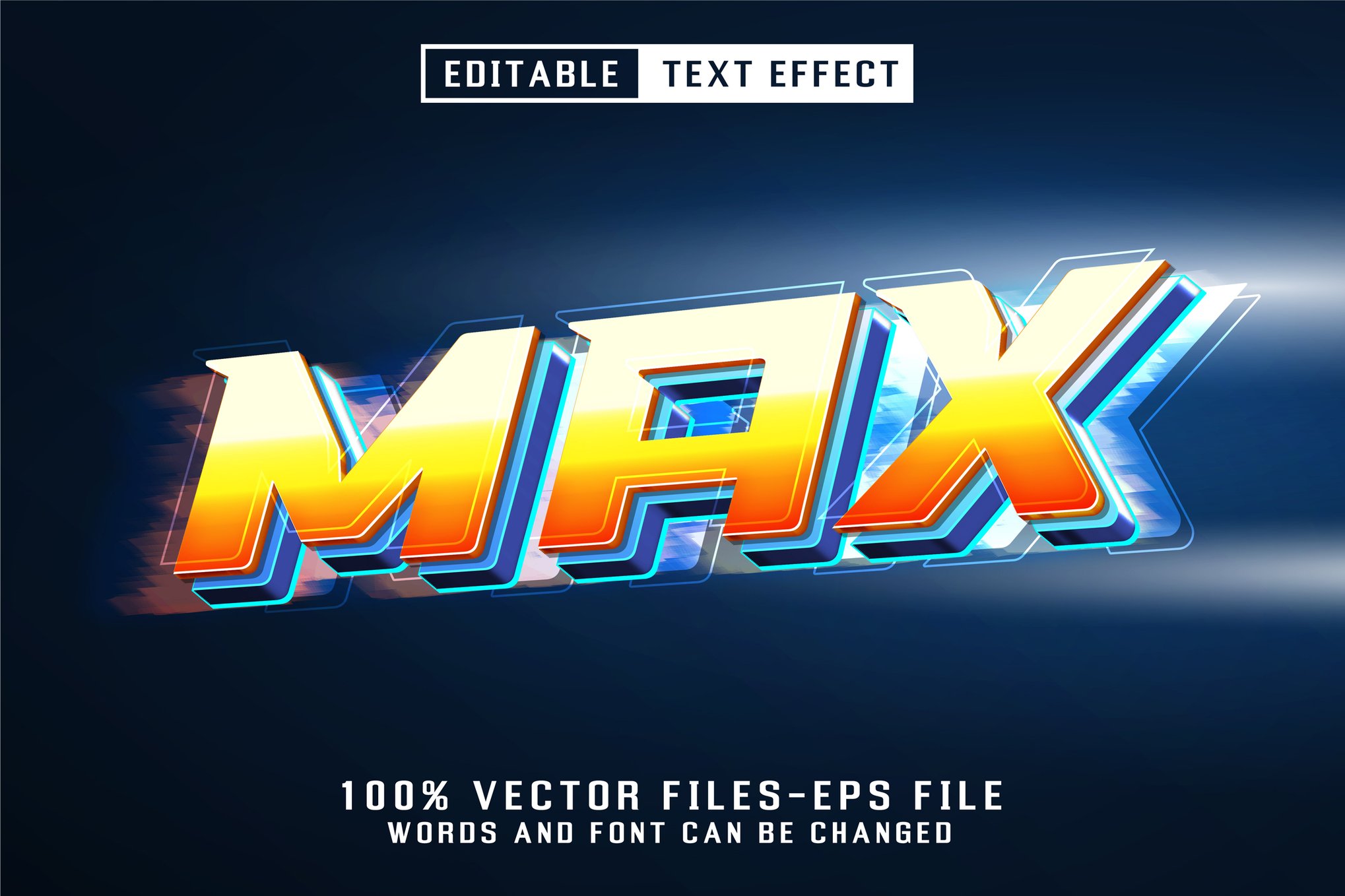 Max - 3D Editable Illustrator Text Effect