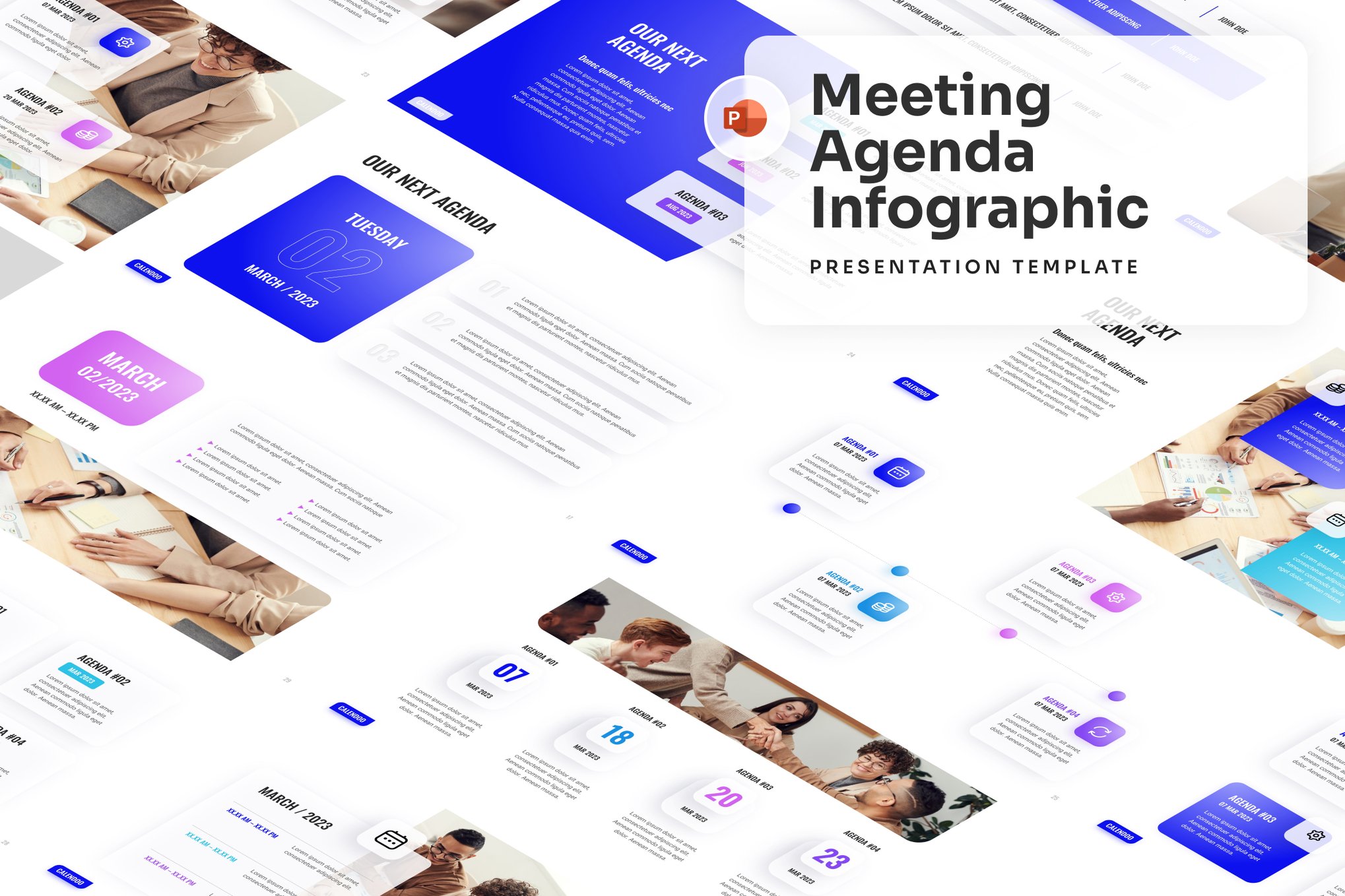 Meeting Agenda Infographic Slides PPTX