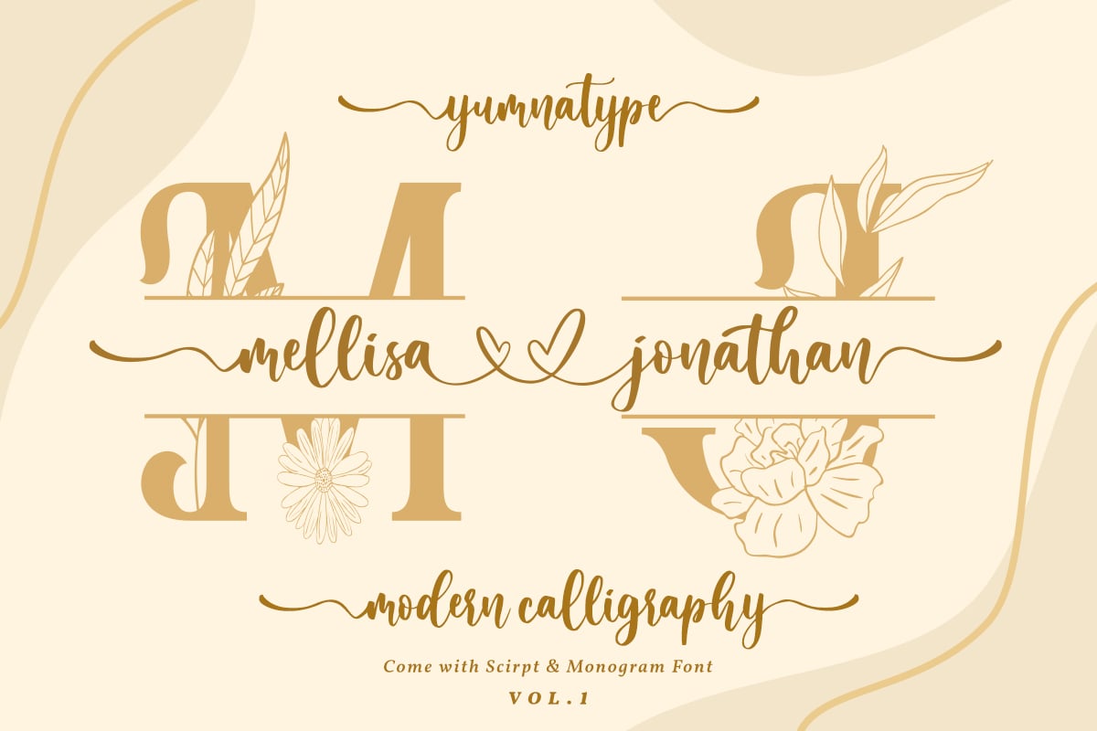 Mellisa Jonathan - Rustic Wedding Font