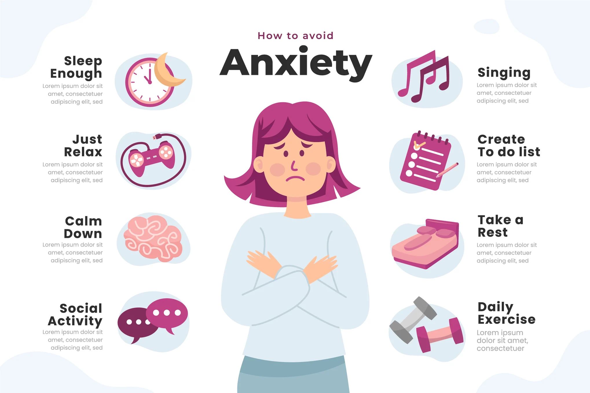 Mental Health Anxiety Infographic Template