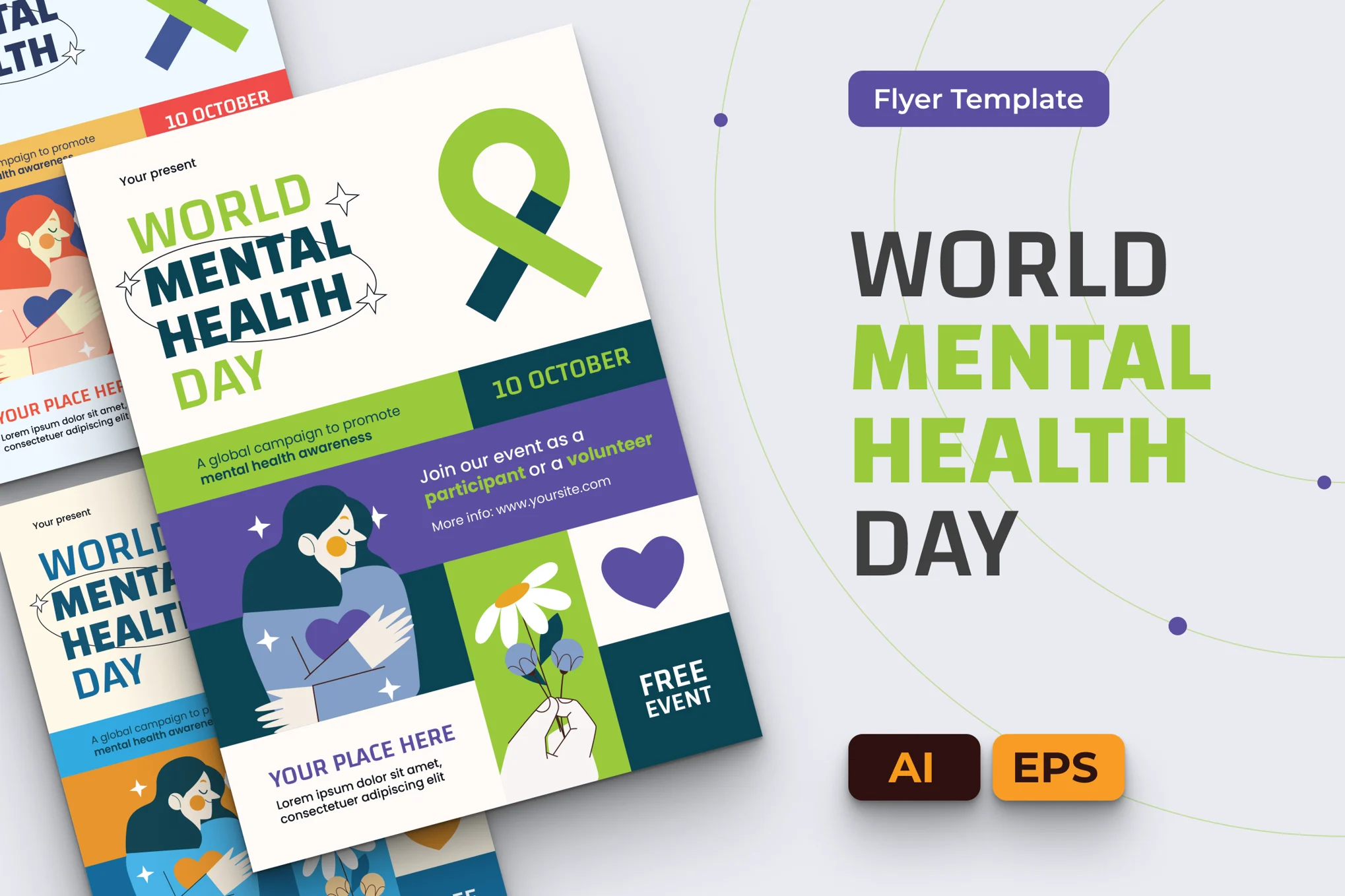 Mental Health Day Flyer Ai & EPS Template