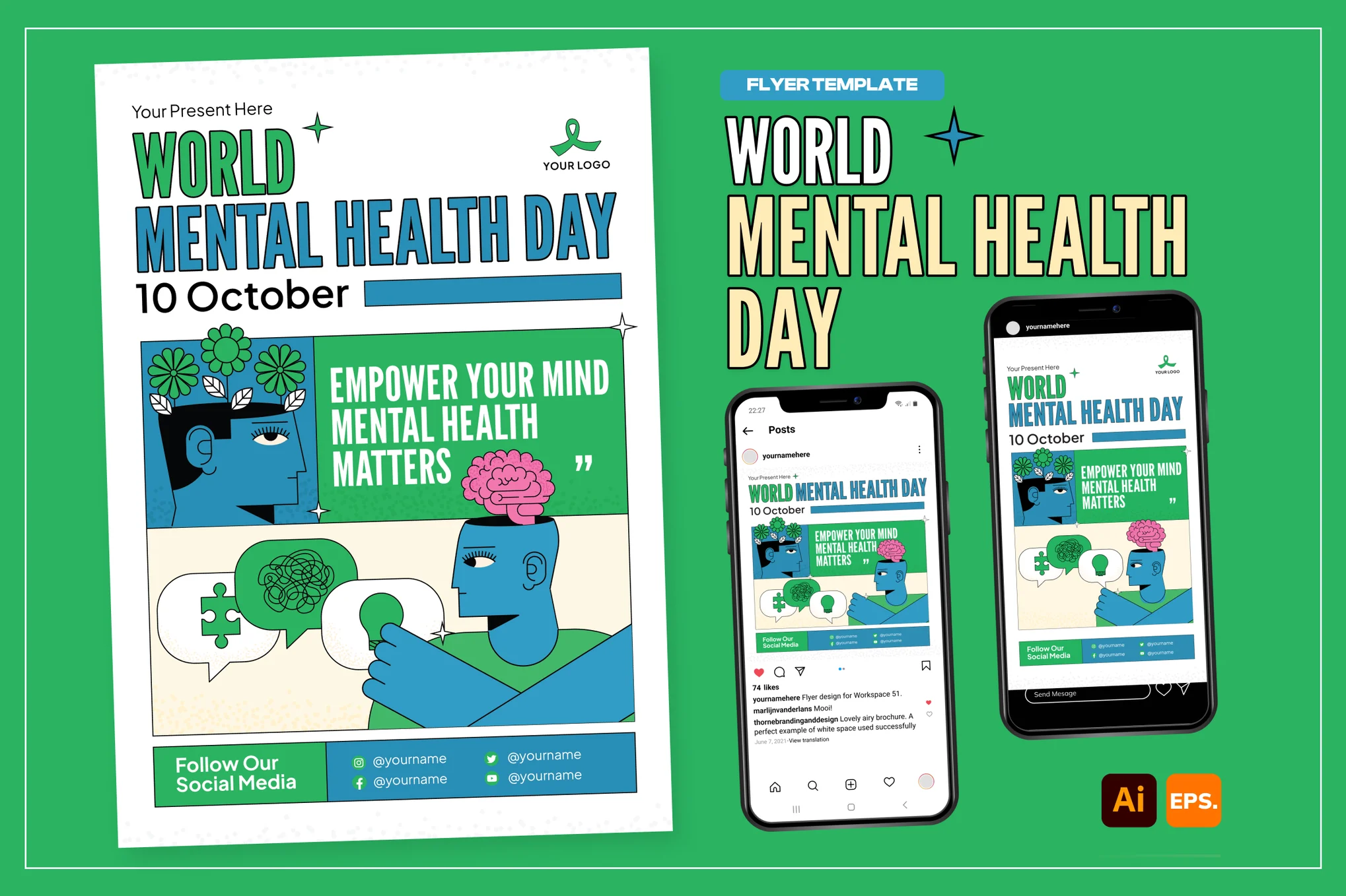 Mental Health Day Flyer Template