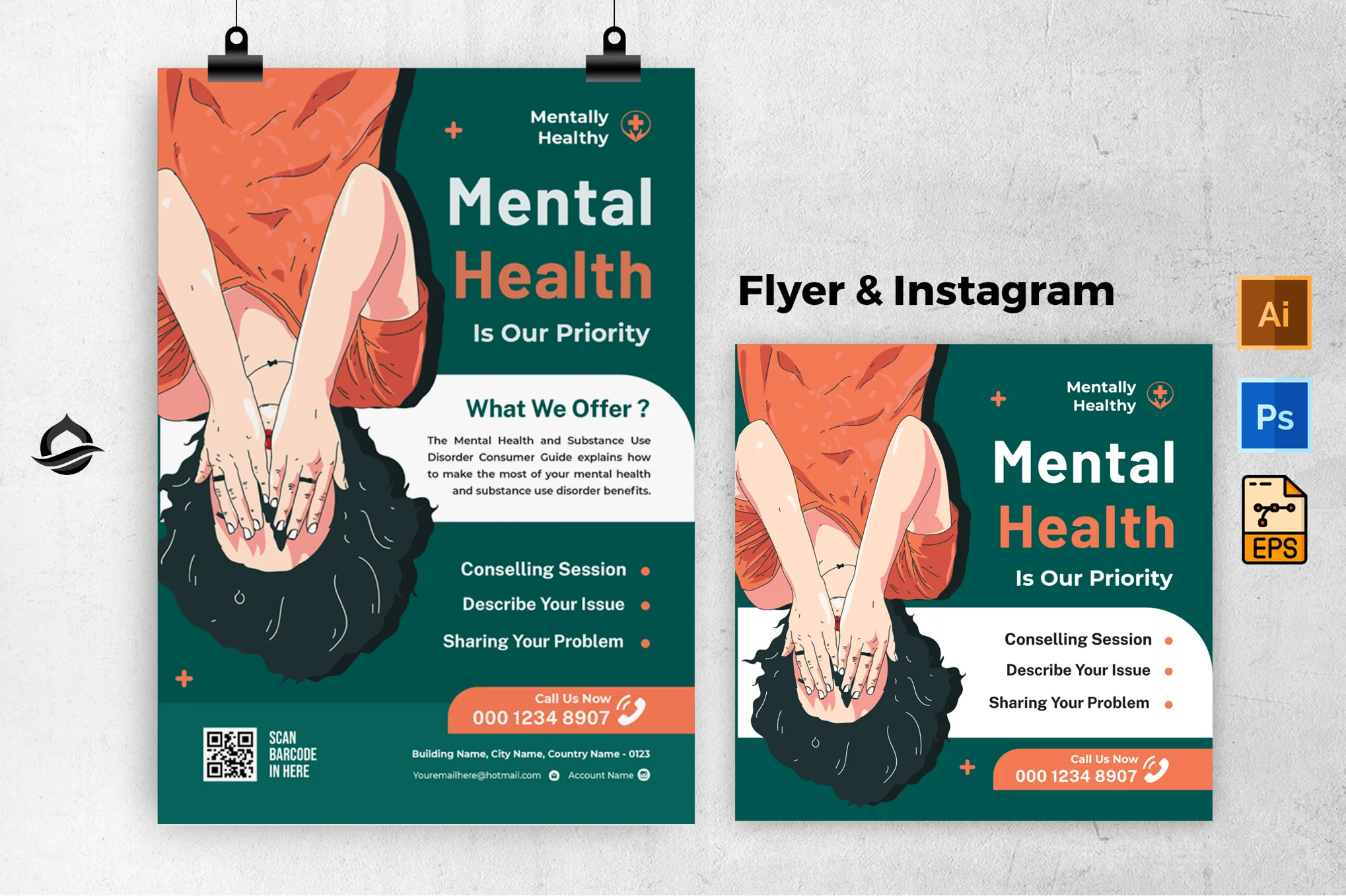 Mental Healthy Flyer & Instagram Post