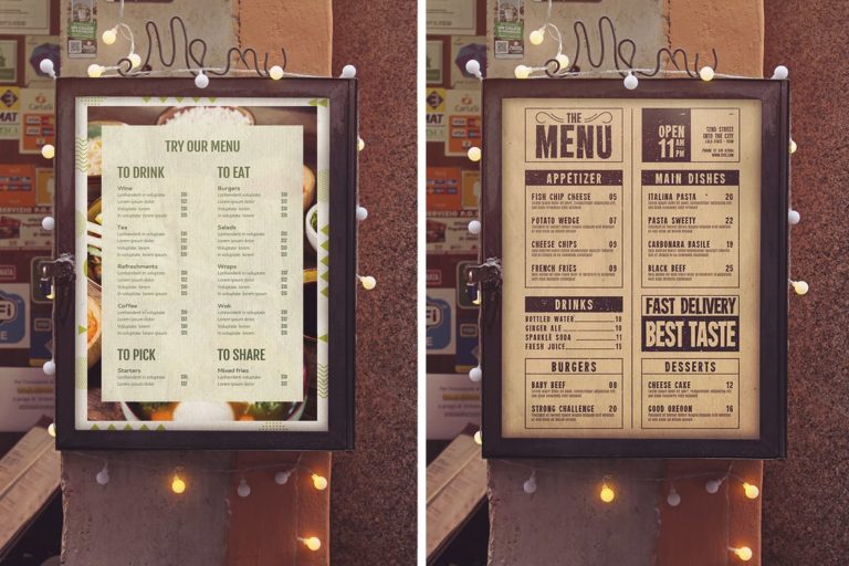 20+ Menu Mockup Templates (Free & Pro) | Design Shack