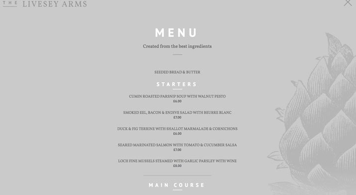 menu design