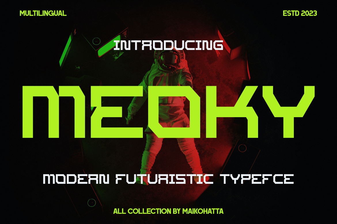 Meoky - Futuristic Robotic Font